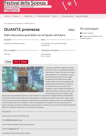  Quante promesse: Dalla meccanica quantistica...