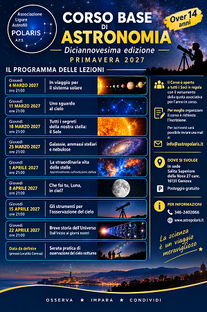  Corso base di Astronomia over 14 anni...