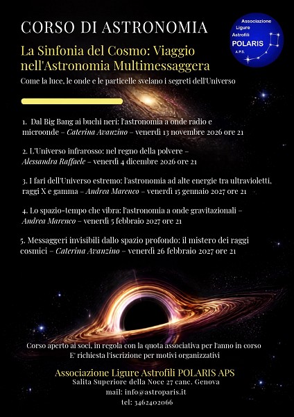 Corso Avanzato di Astronomia 2026 - La sinfonia del Cosmo: Viaggio nell’Astronomia multimessaggera